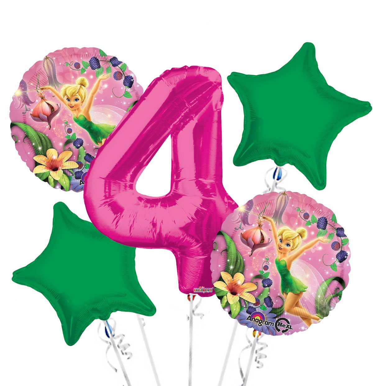 Amazon | Tinkerbellバルーンブーケ4th誕生日5個 – パーティーSupplies